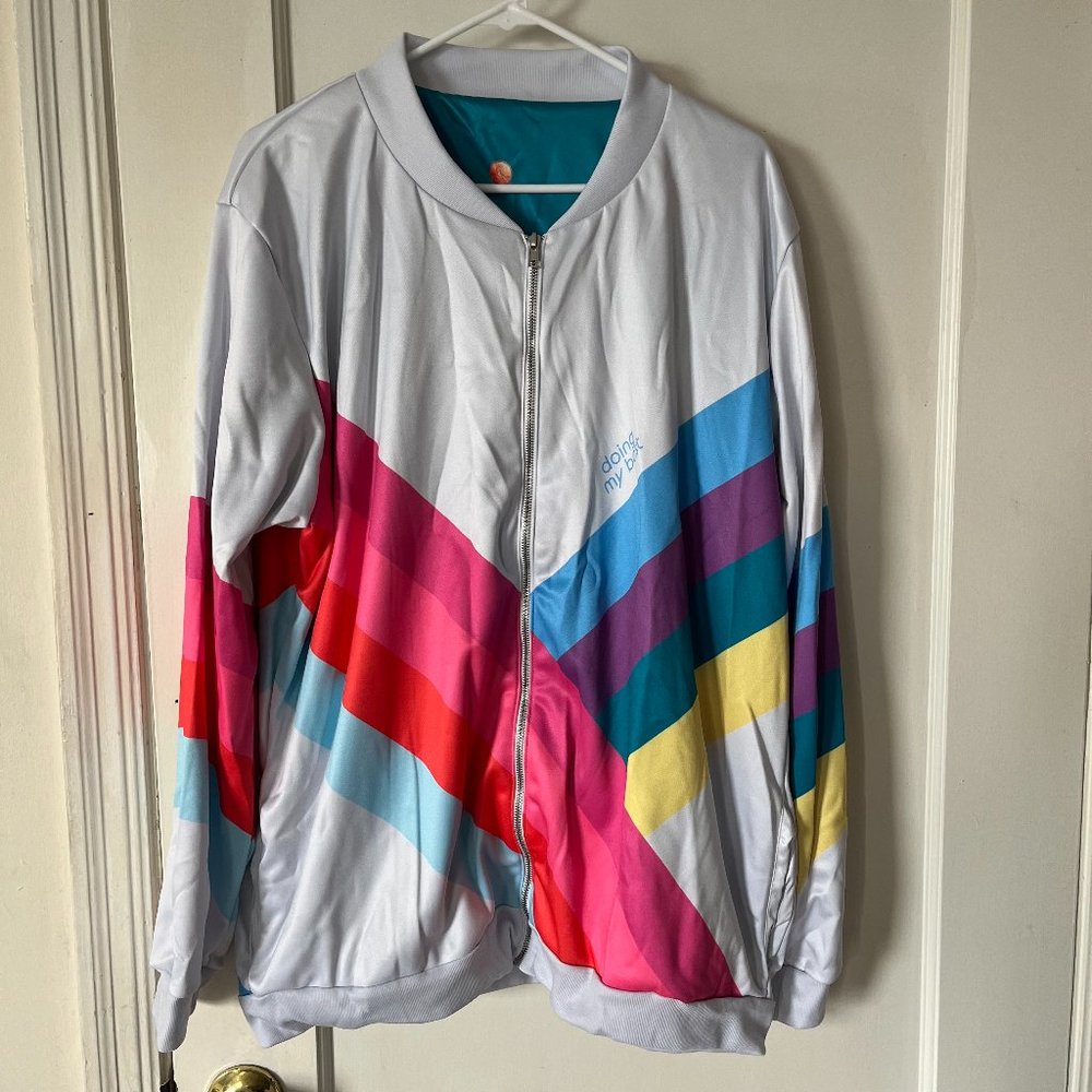 🌈 Busy Philipps Rainbow Track Jacket - Never Worn, Cute Details, Soft & Comfort